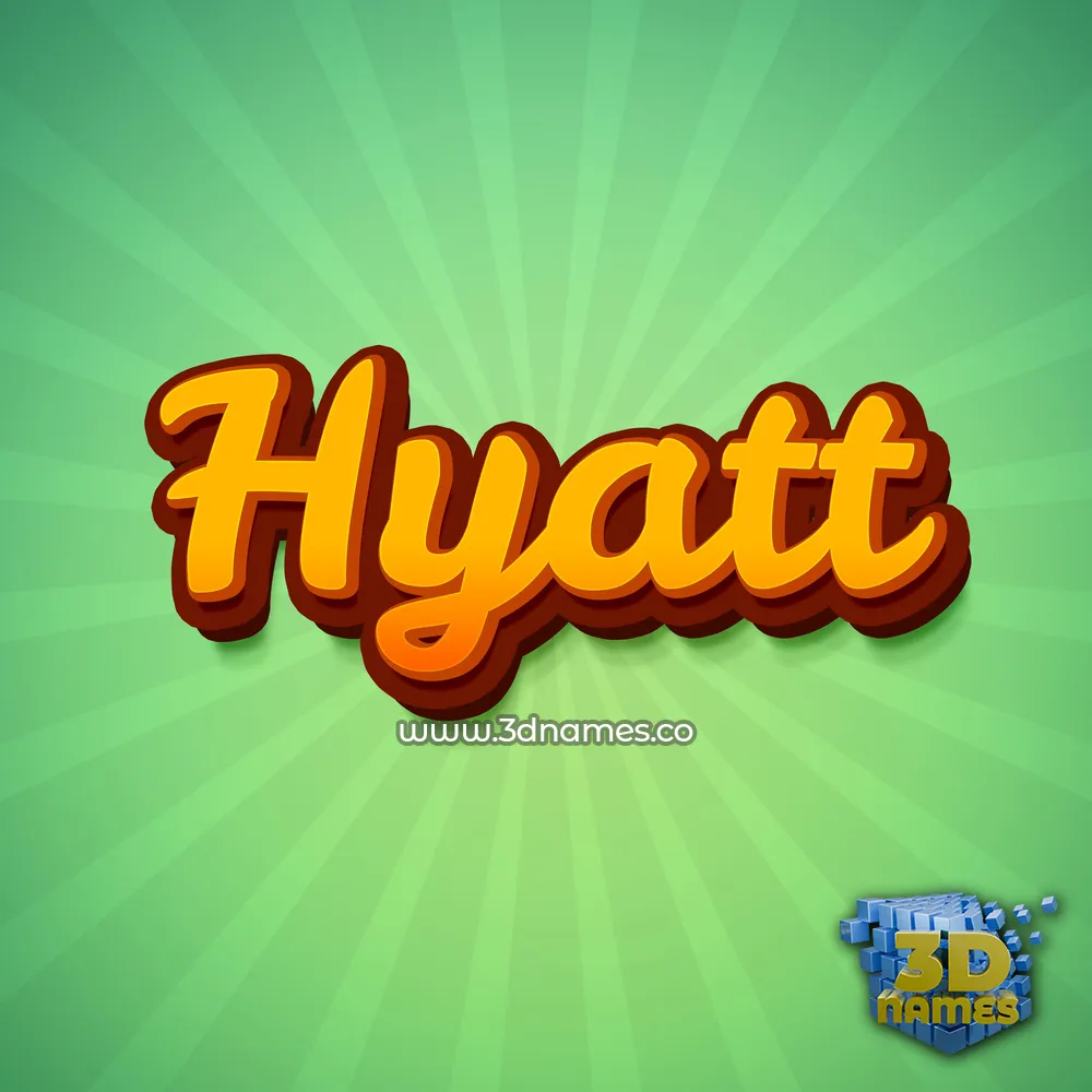 hyatt in Green Rays style - 3D name wallpaper
