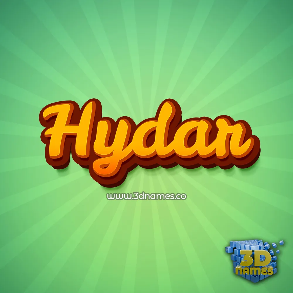 hydar in Green Rays style - 3D name wallpaper
