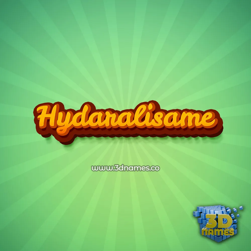 hydaralisame in Green Rays style - 3D name wallpaper