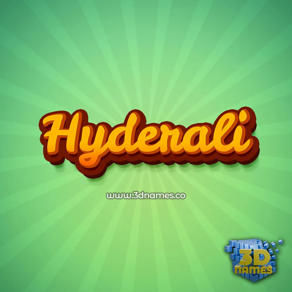 hyderali in Green Rays style - 3D name wallpaper