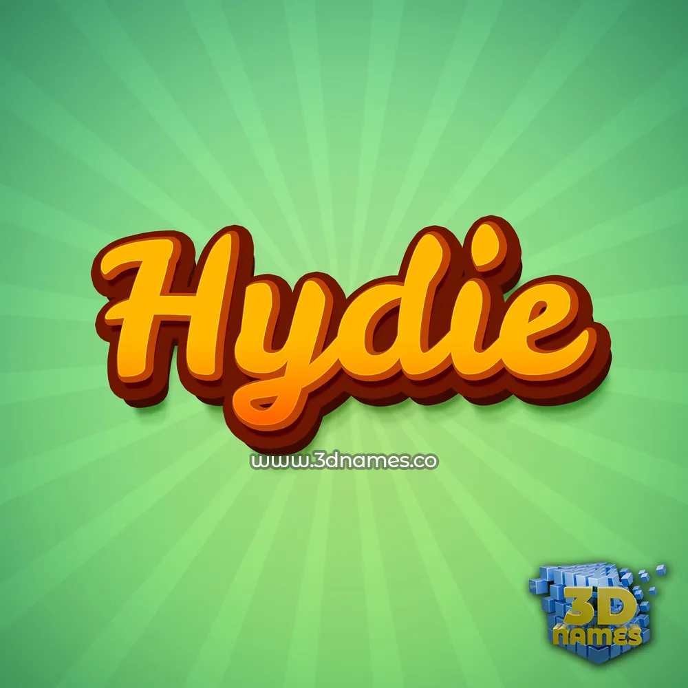 hydie in Green Rays style - 3D name wallpaper
