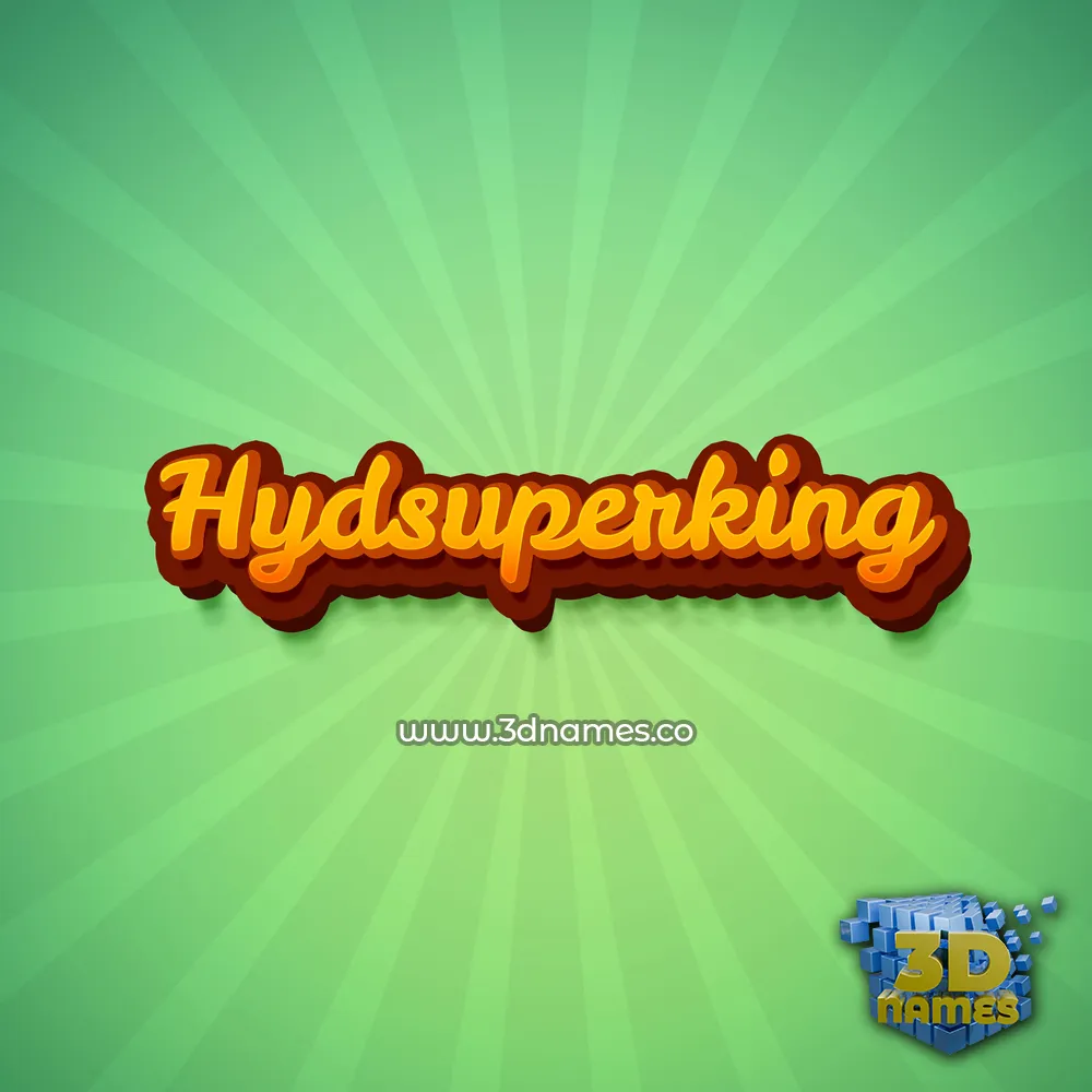 hydsuperking in Green Rays style - 3D name wallpaper