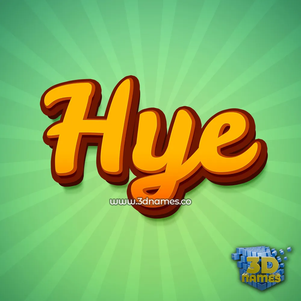 hye in Green Rays style - 3D name wallpaper