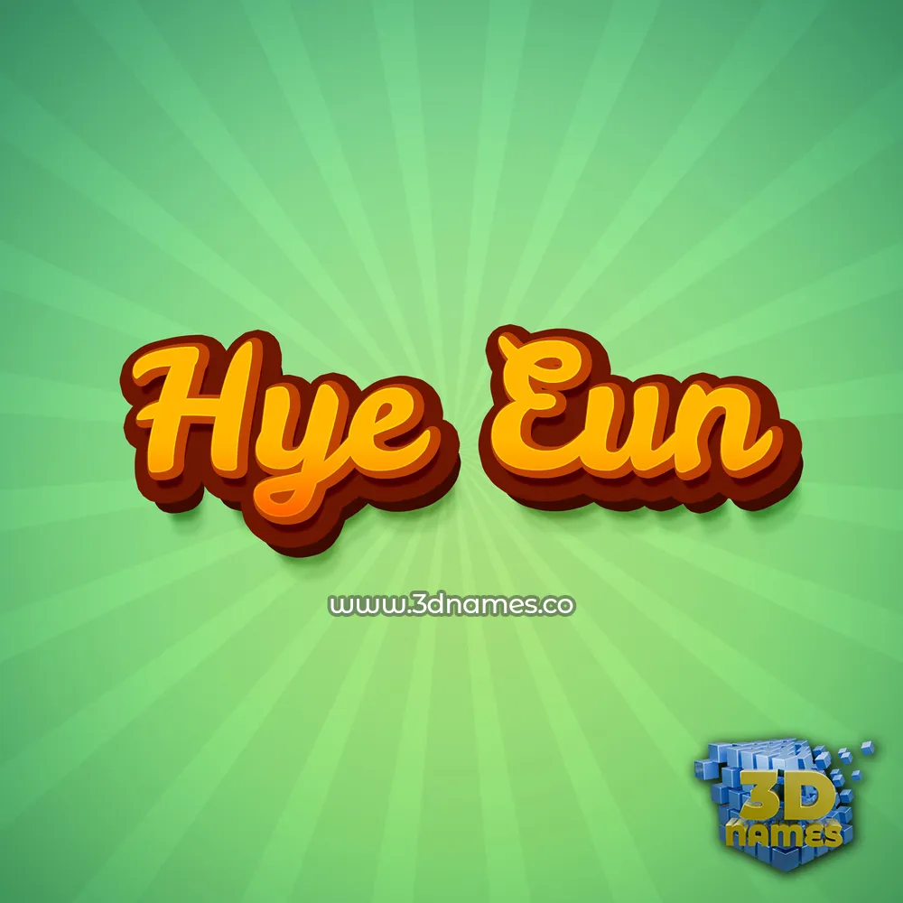 hye eun in Green Rays style - 3D name wallpaper