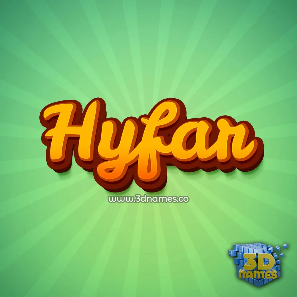 hyfar in Green Rays style - 3D name wallpaper