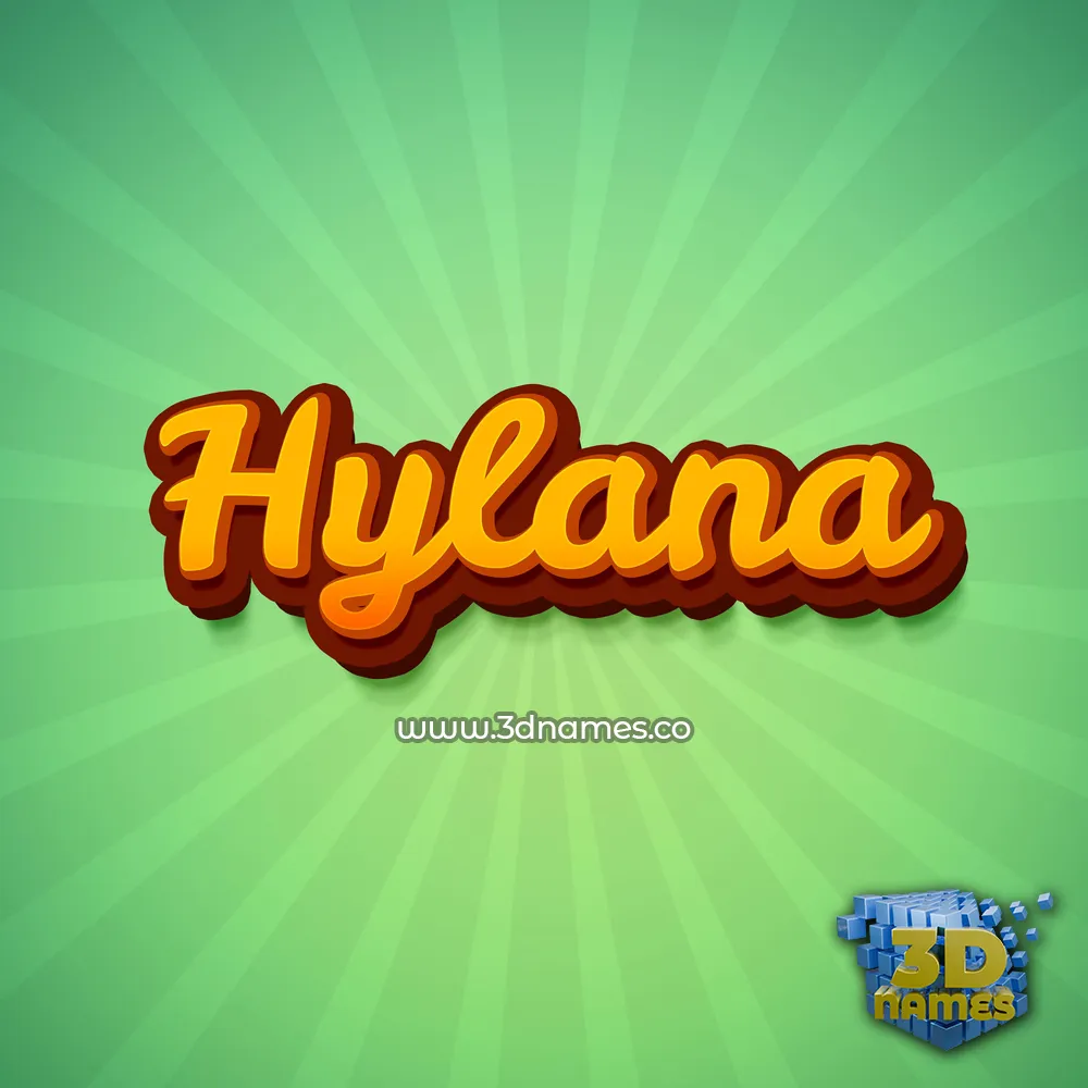 hylana in Green Rays style - 3D name wallpaper