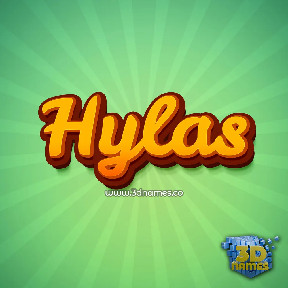 hylas in Green Rays style - 3D name wallpaper