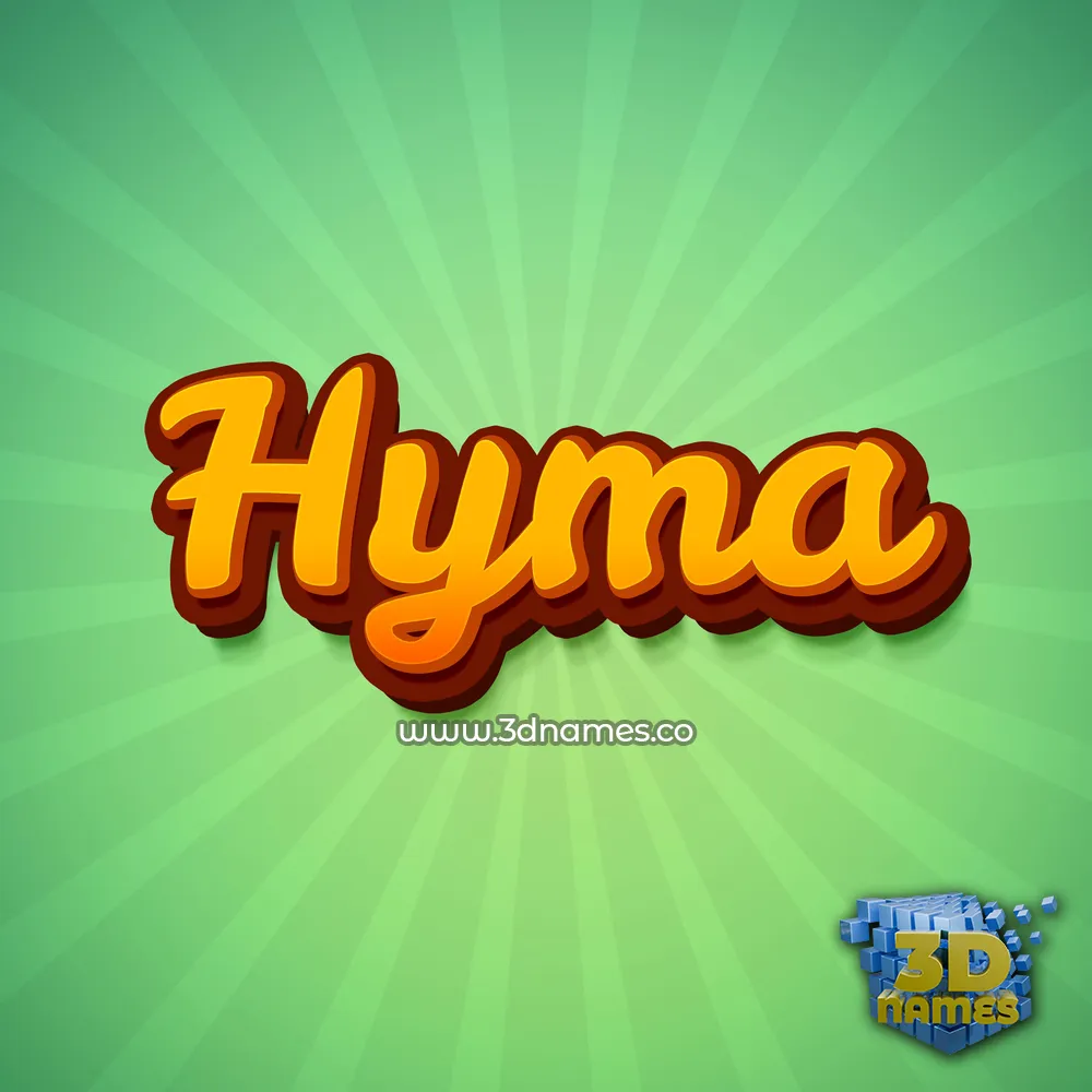 hyma in Green Rays style - 3D name wallpaper