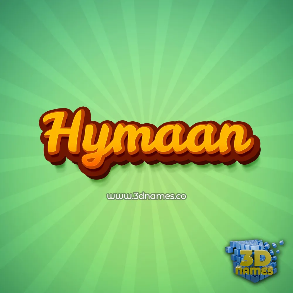 hymaan in Green Rays style - 3D name wallpaper