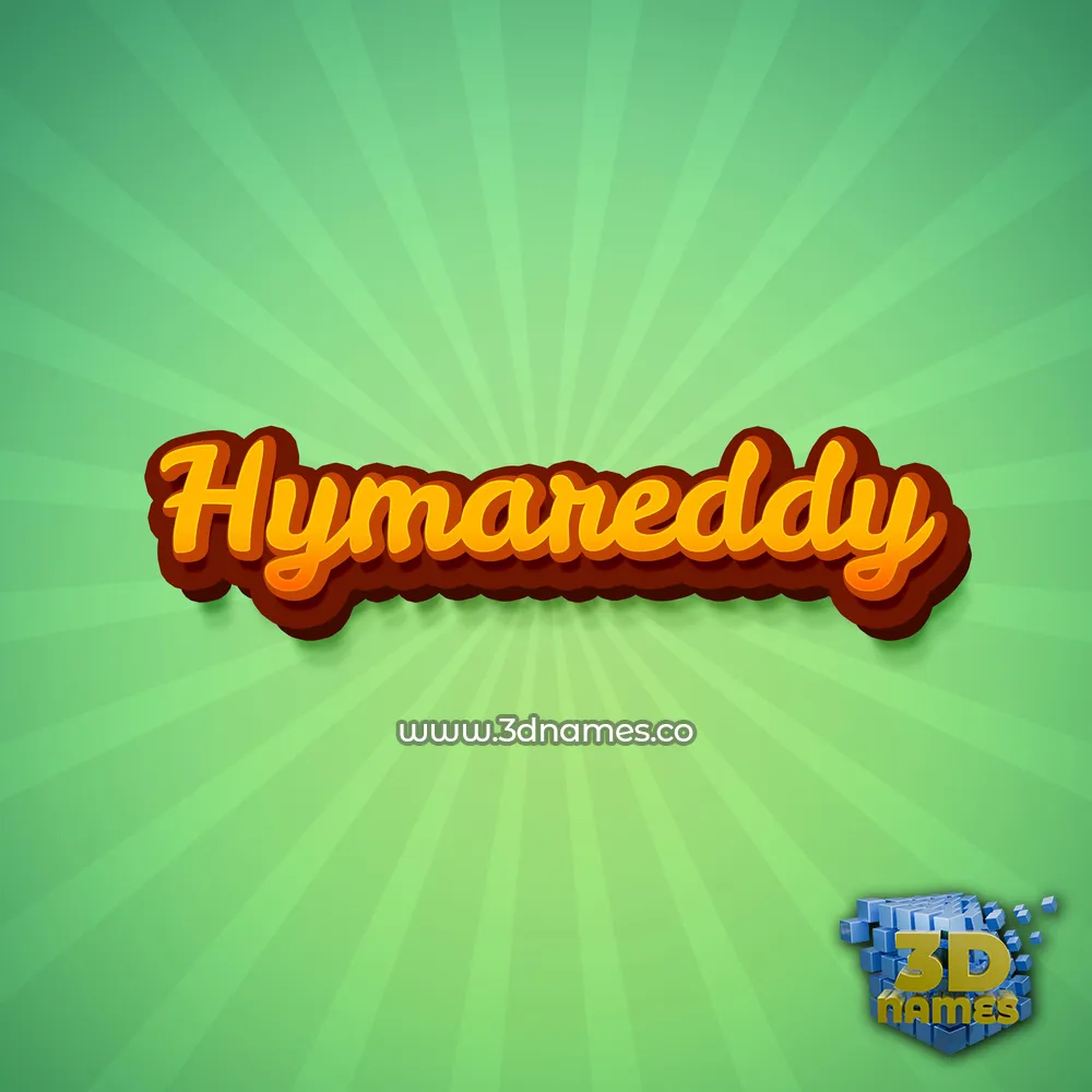 hymareddy in Green Rays style - 3D name wallpaper