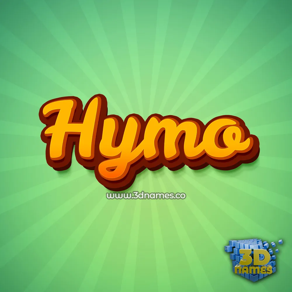 hymo in Green Rays style - 3D name wallpaper