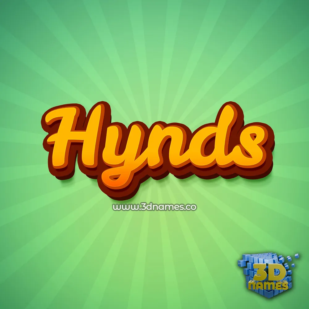 hynds in Green Rays style - 3D name wallpaper