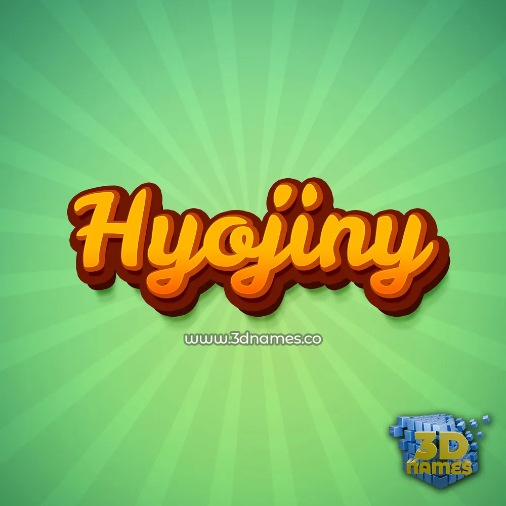 hyojiny in Green Rays style - 3D name wallpaper