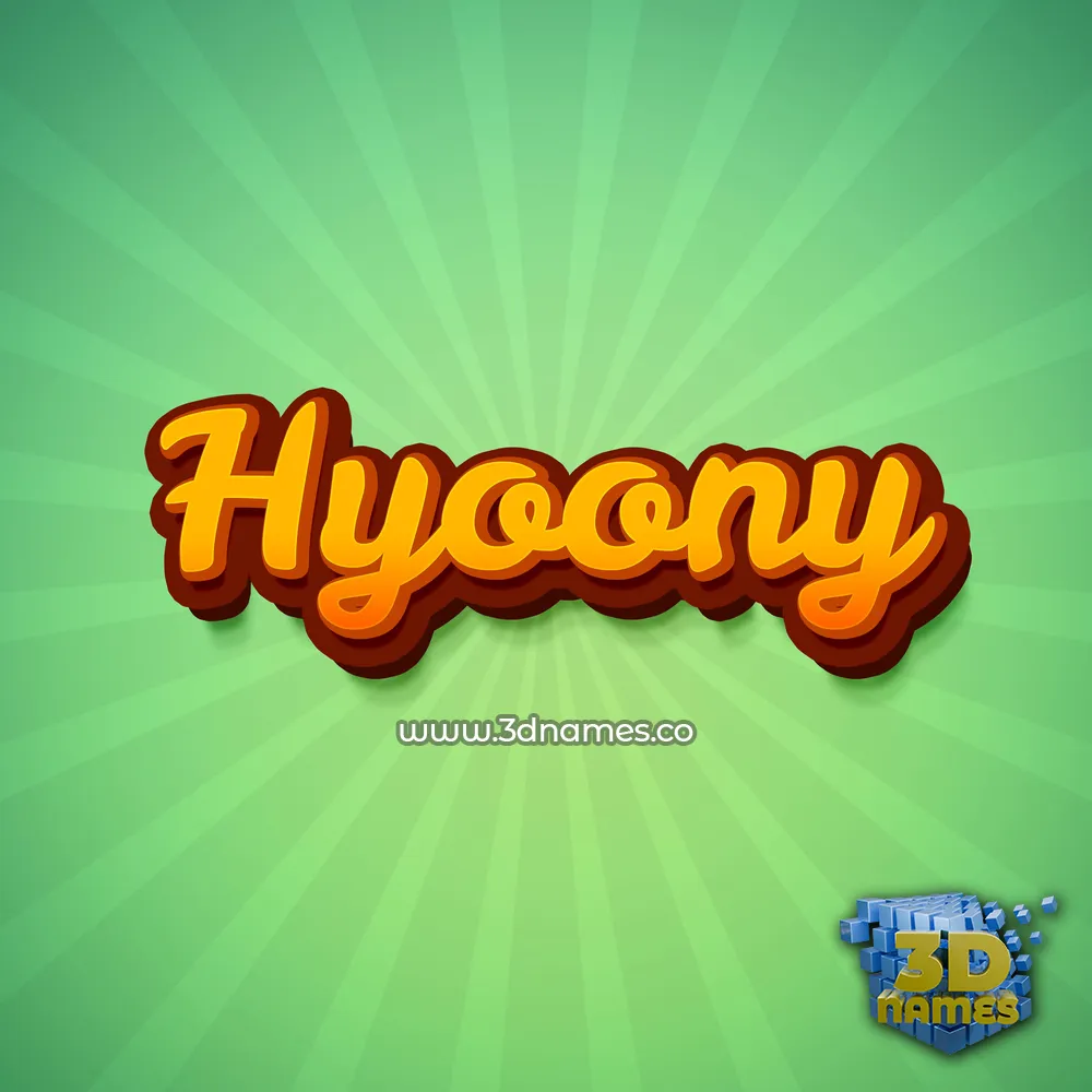hyoony in Green Rays style - 3D name wallpaper