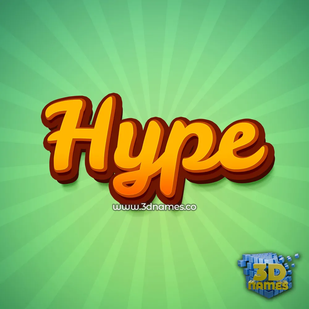 hype in Green Rays style - 3D name wallpaper