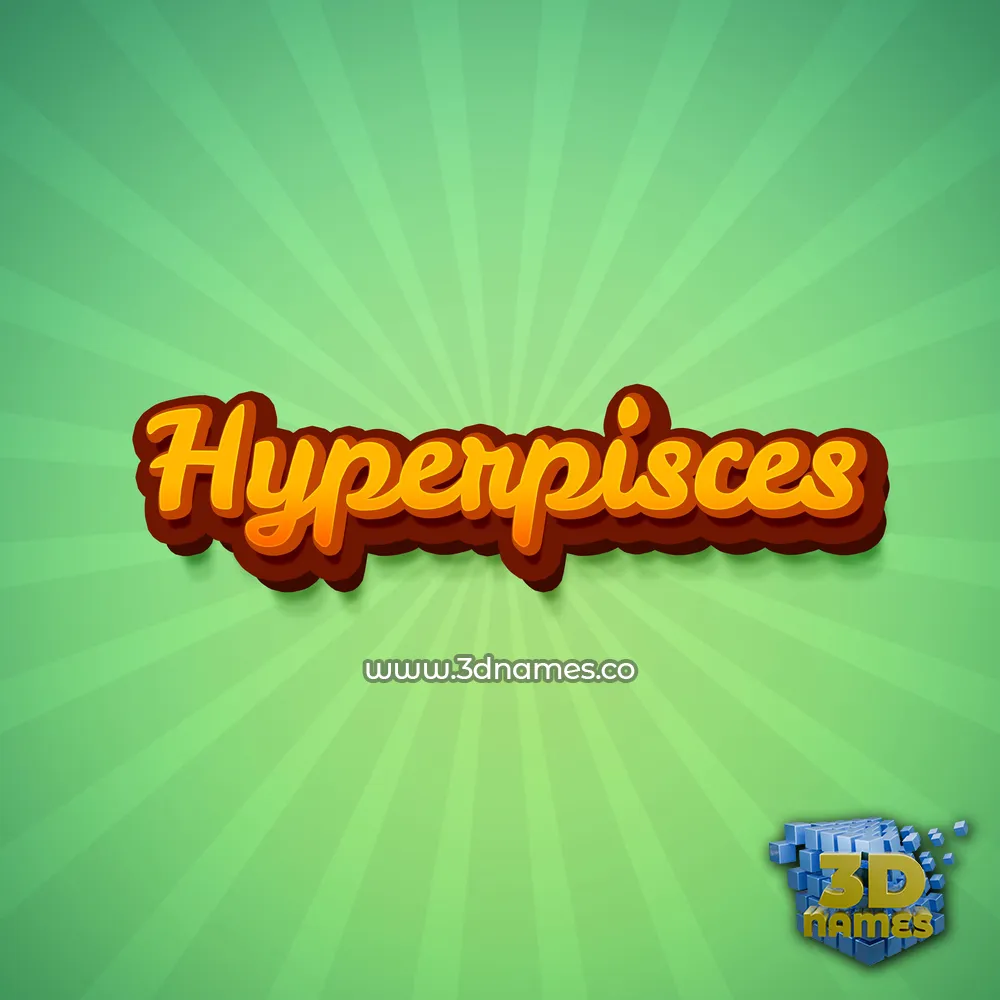 hyperpisces in Green Rays style - 3D name wallpaper