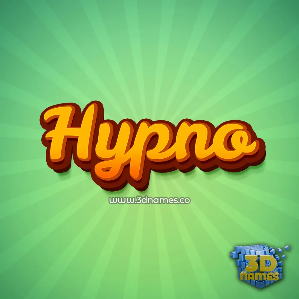 hypno in Green Rays style - 3D name wallpaper