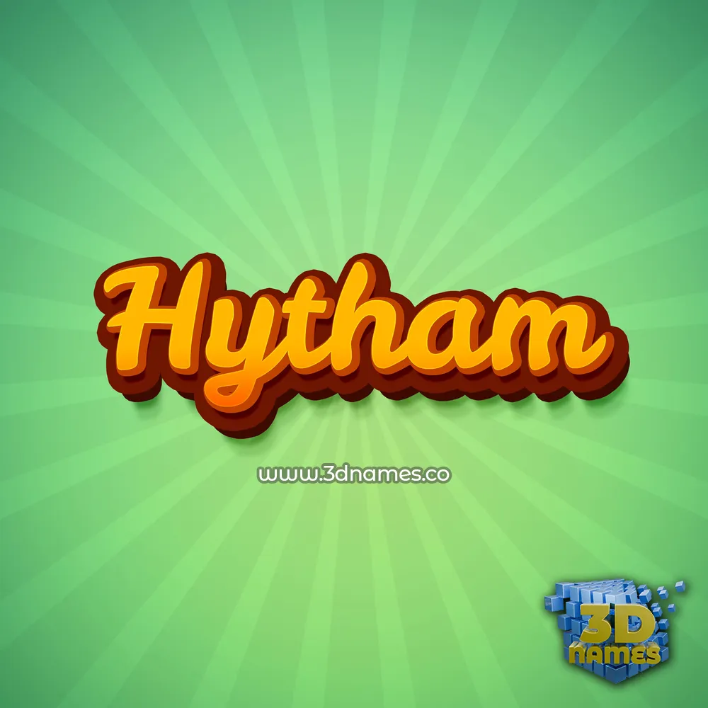 hytham in Green Rays style - 3D name wallpaper
