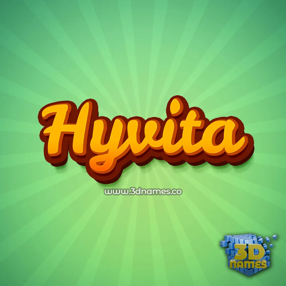 hyvita in Green Rays style - 3D name wallpaper