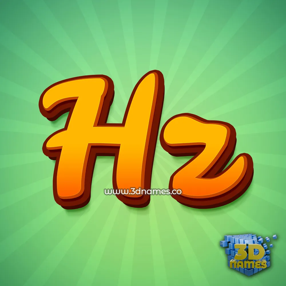hz in Green Rays style - 3D name wallpaper