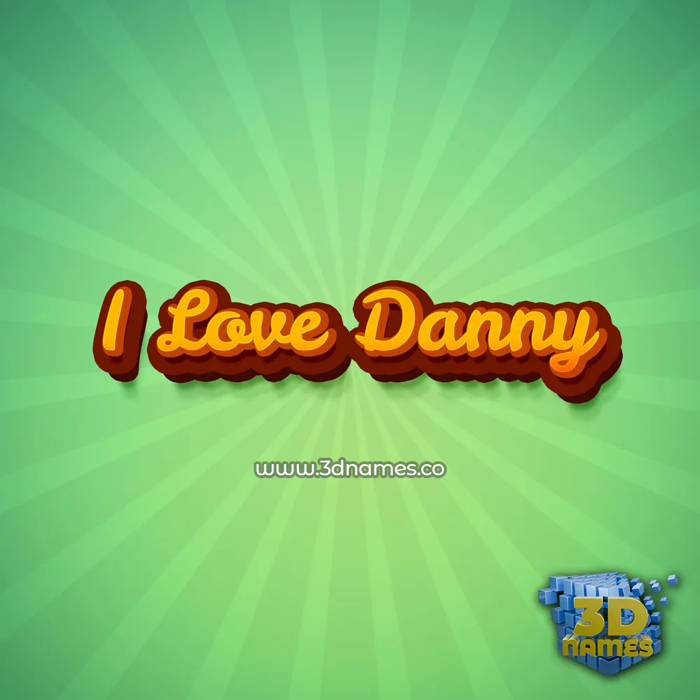 i love danny in Green Rays style - 3D name wallpaper