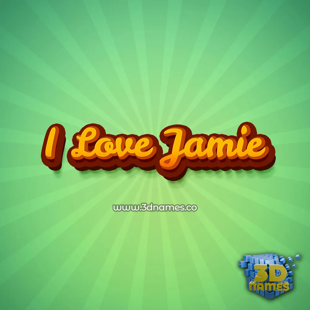 i love jamie in Green Rays style - 3D name wallpaper