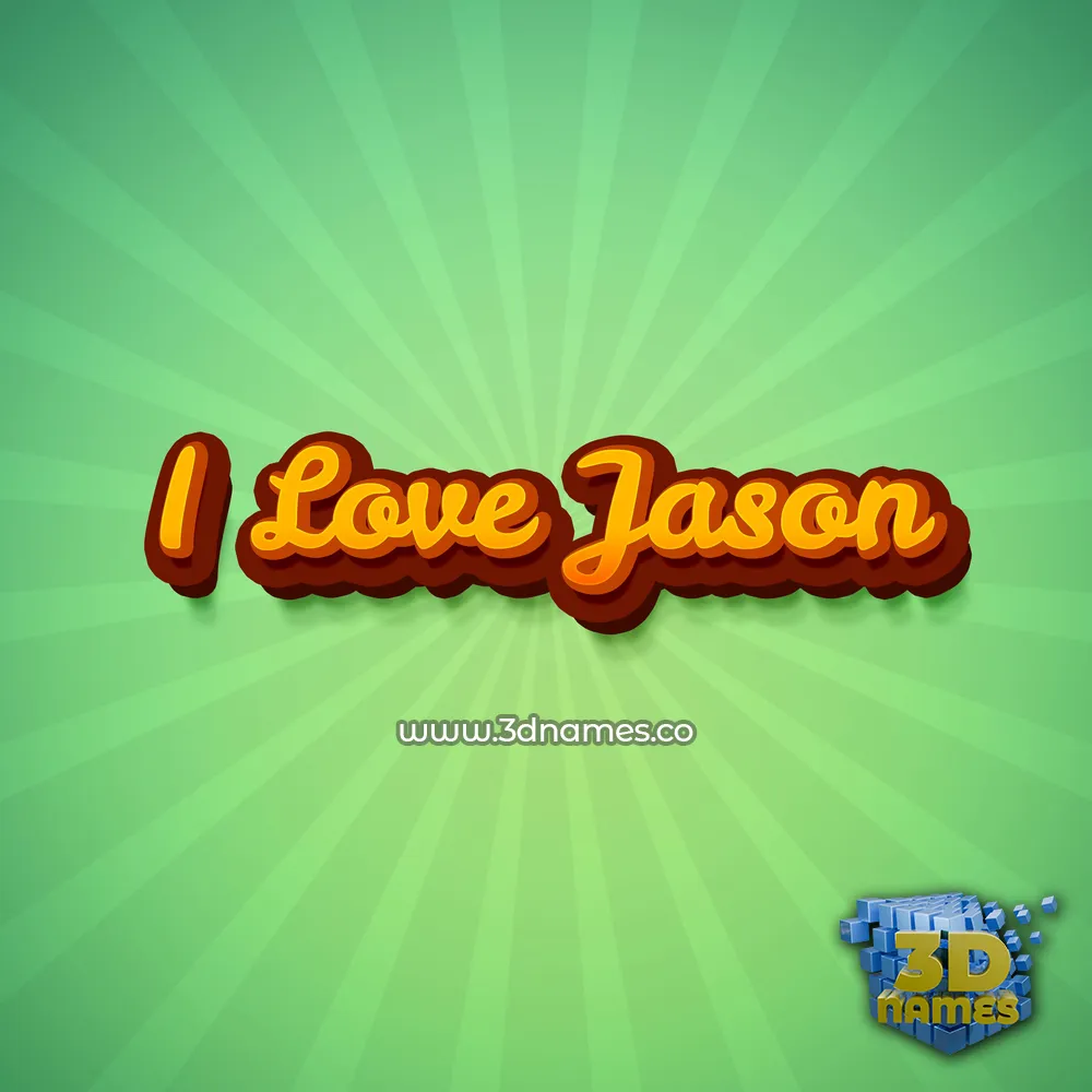 i love jason in Green Rays style - 3D name wallpaper