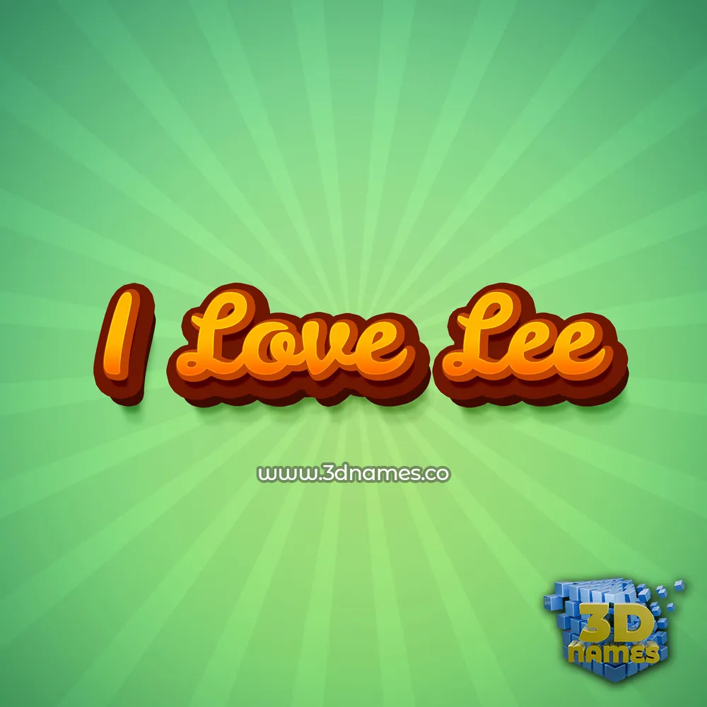 i love lee in Green Rays style - 3D name wallpaper