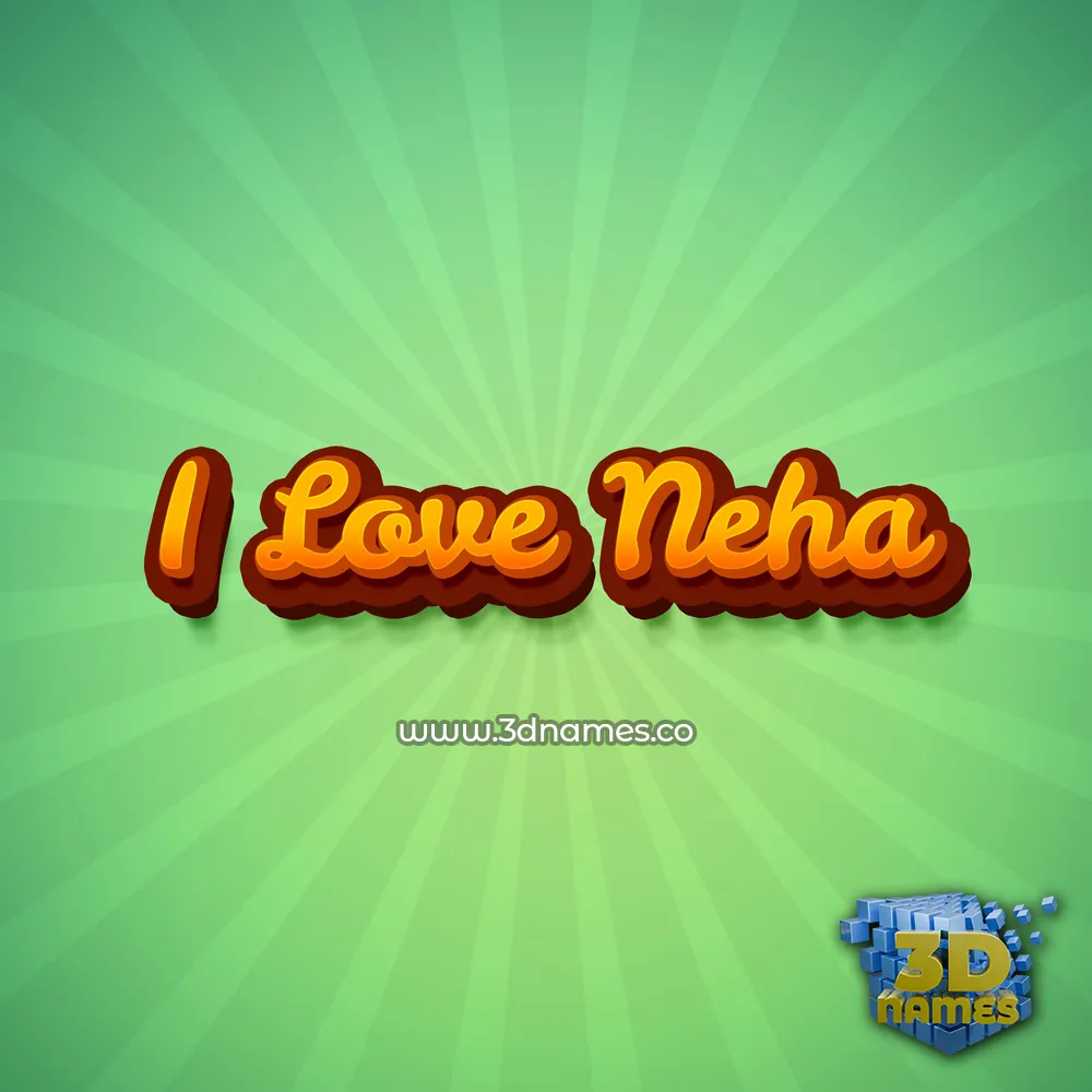 i love neha in Green Rays style - 3D name wallpaper