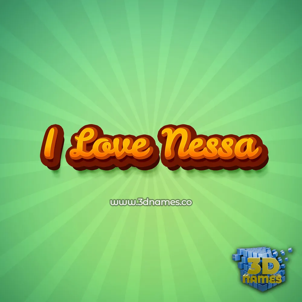 i love nessa in Green Rays style - 3D name wallpaper