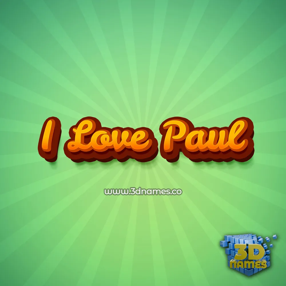 i love paul in Green Rays style - 3D name wallpaper