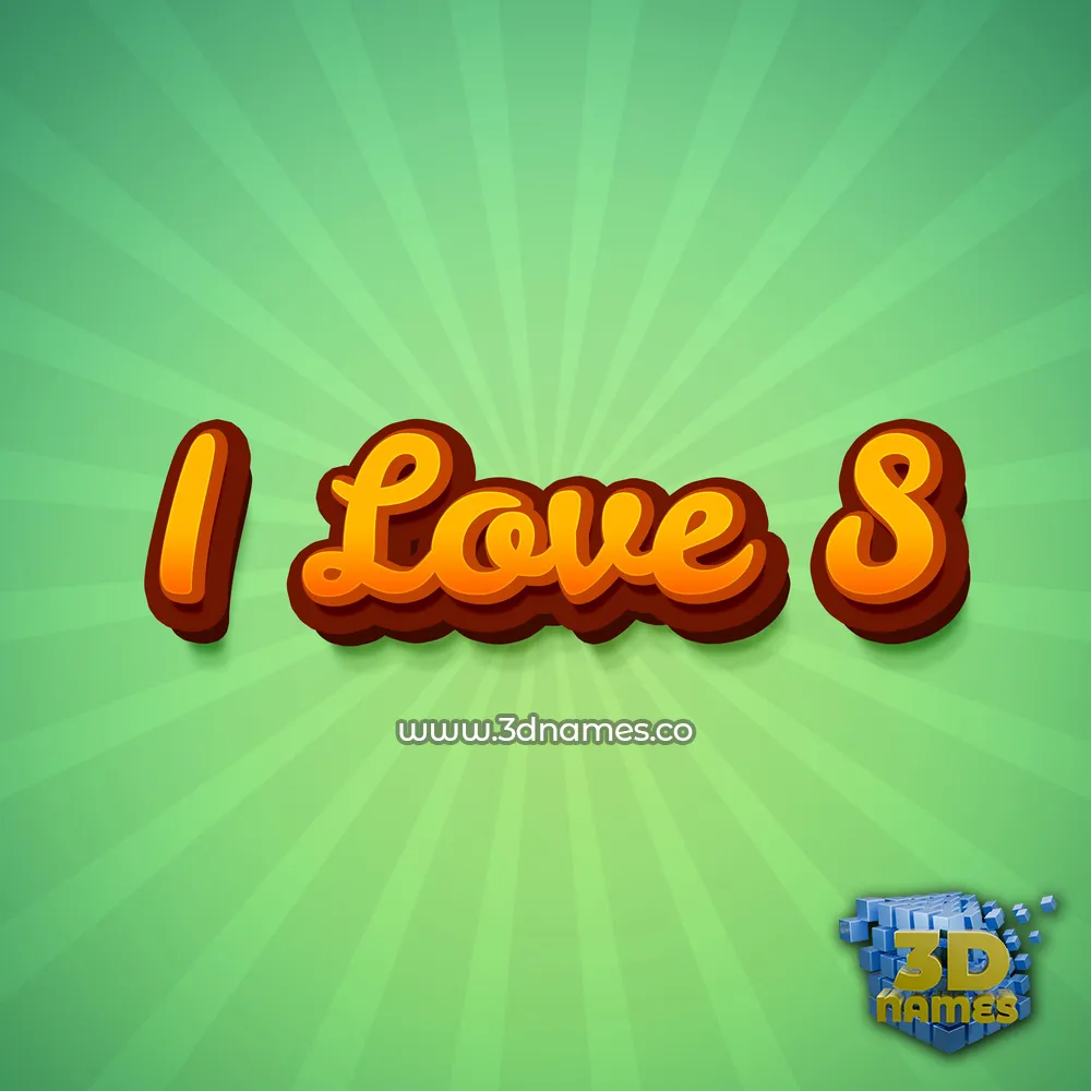 i love s in Green Rays style - 3D name wallpaper