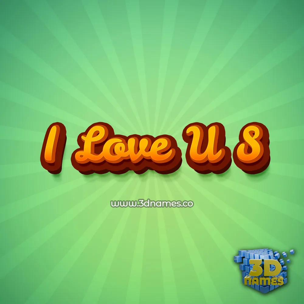i love u s in Green Rays style - 3D name wallpaper
