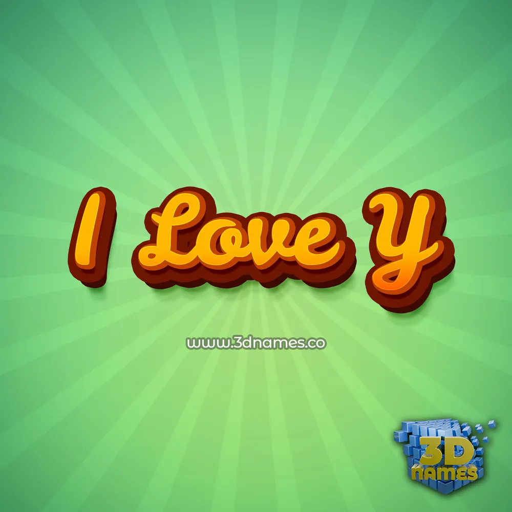 i love y in Green Rays style - 3D name wallpaper