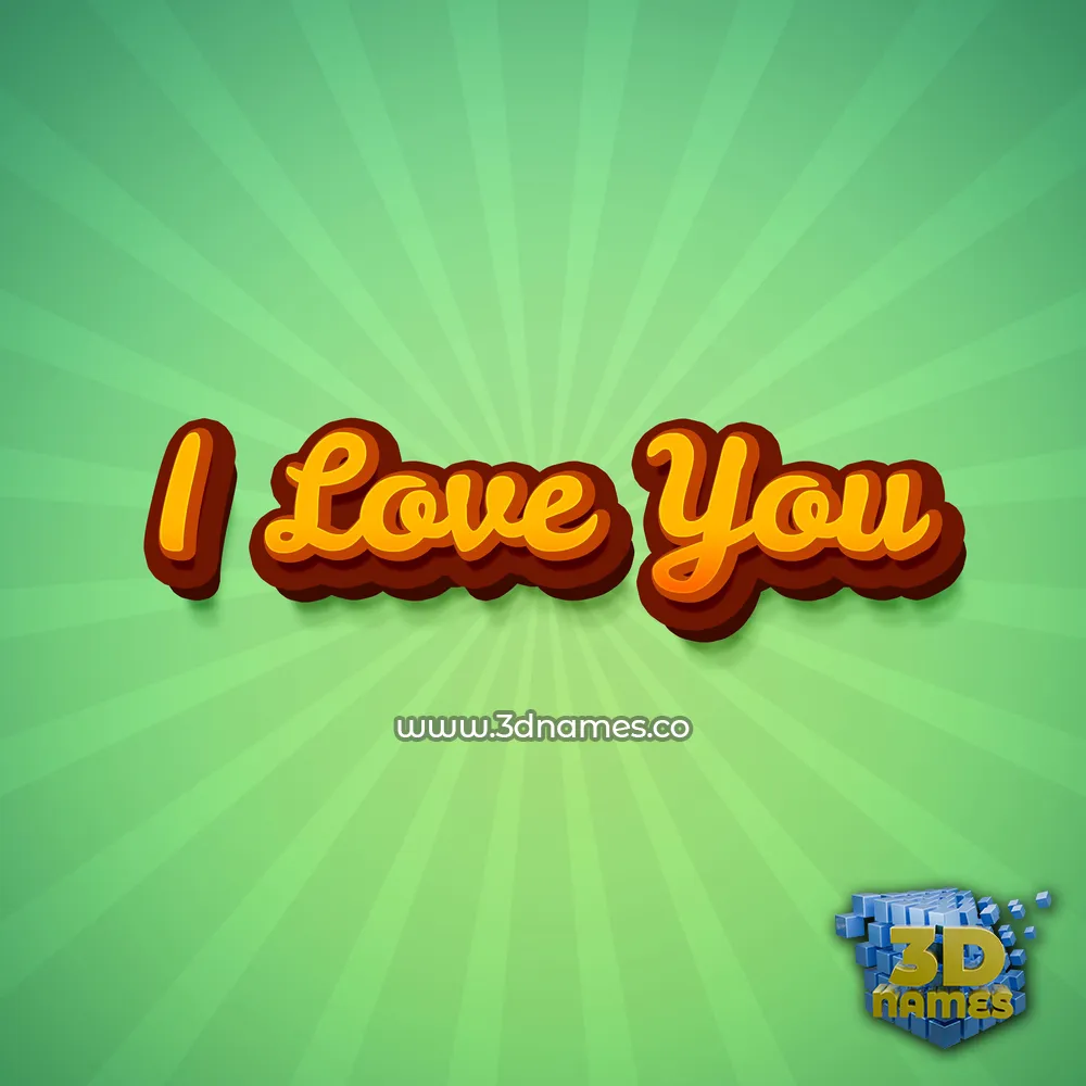 i love you in Green Rays style - 3D name wallpaper