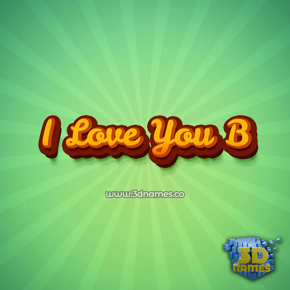 i love you b in Green Rays style - 3D name wallpaper
