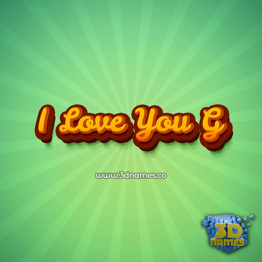 i love you g in Green Rays style - 3D name wallpaper