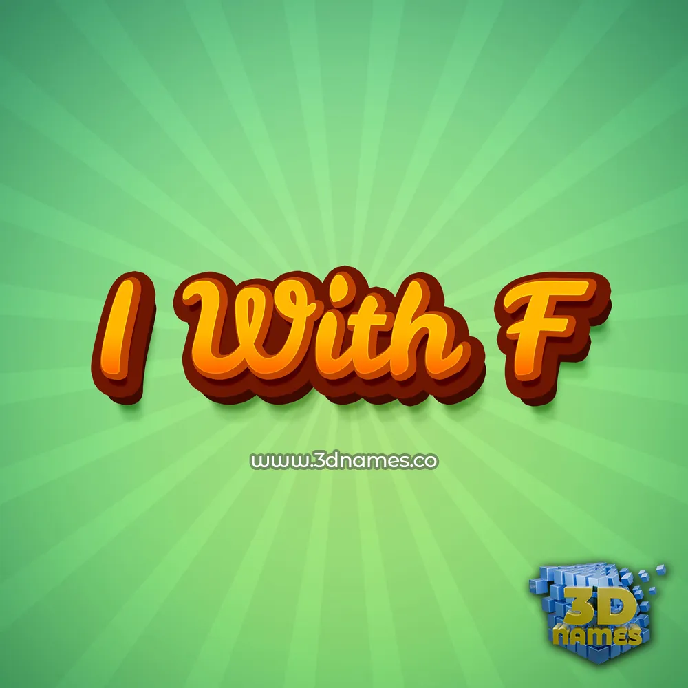 i with f in Green Rays style - 3D name wallpaper