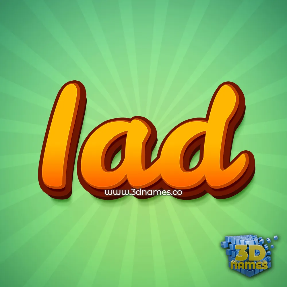 iad in Green Rays style - 3D name wallpaper