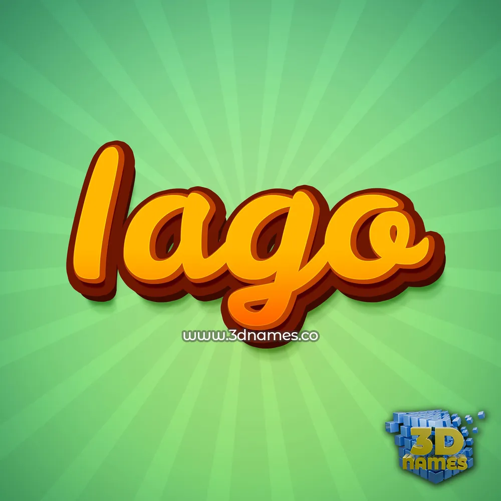 iago in Green Rays style - 3D name wallpaper