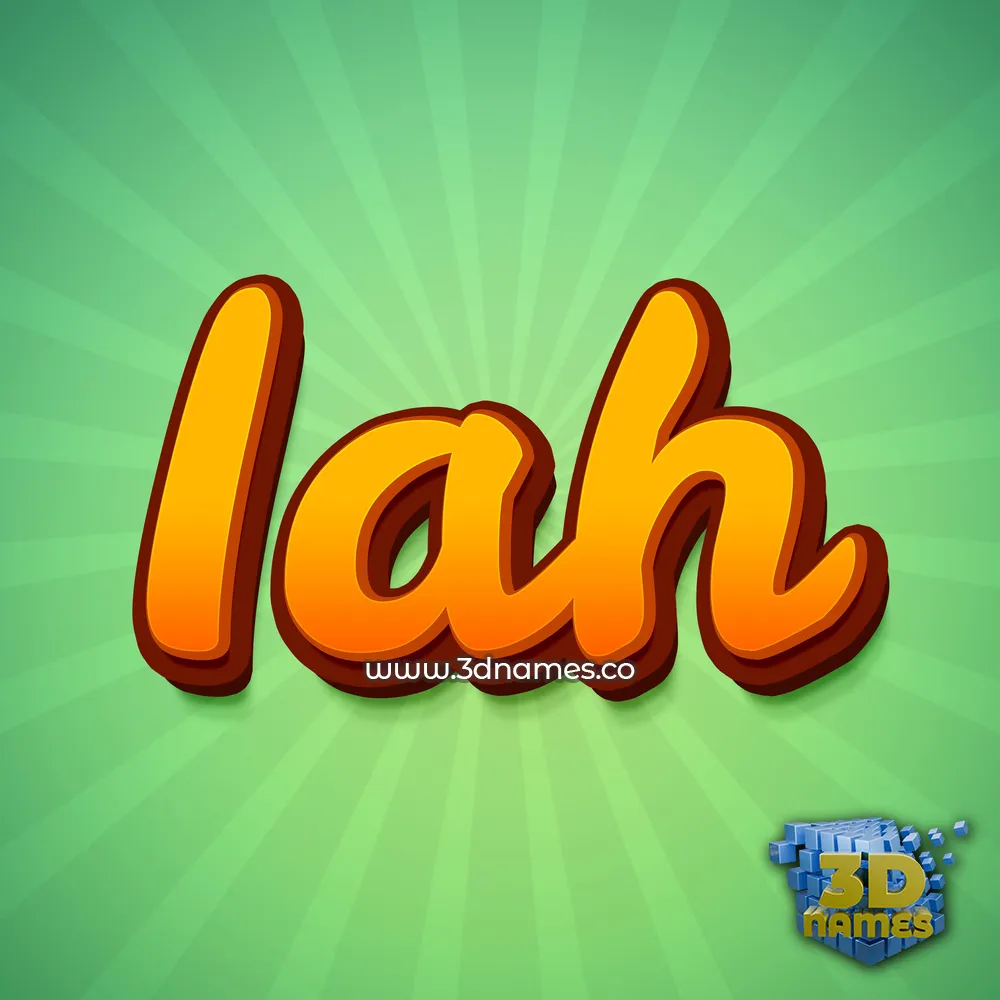 iah in Green Rays style - 3D name wallpaper