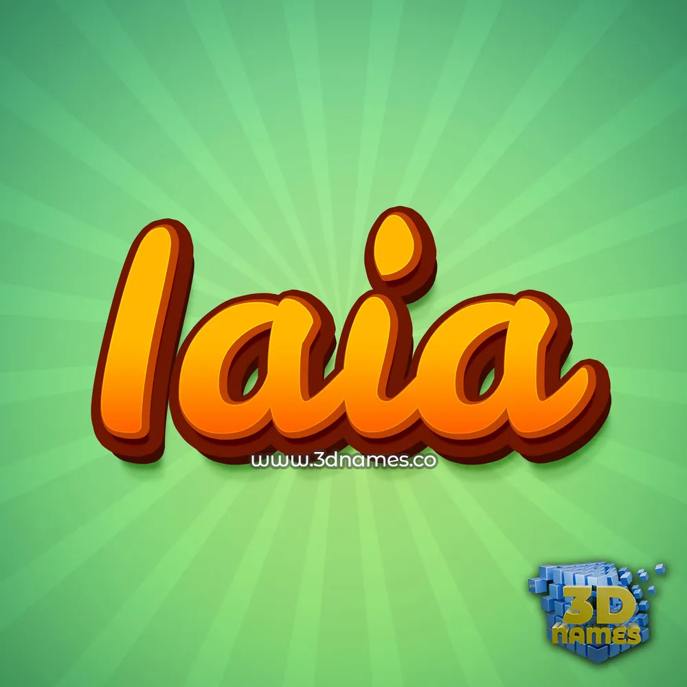 iaia in Green Rays style - 3D name wallpaper