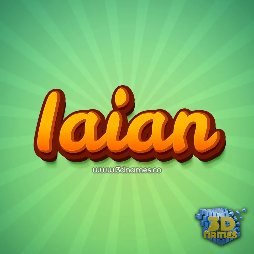 iaian in Green Rays style - 3D name wallpaper