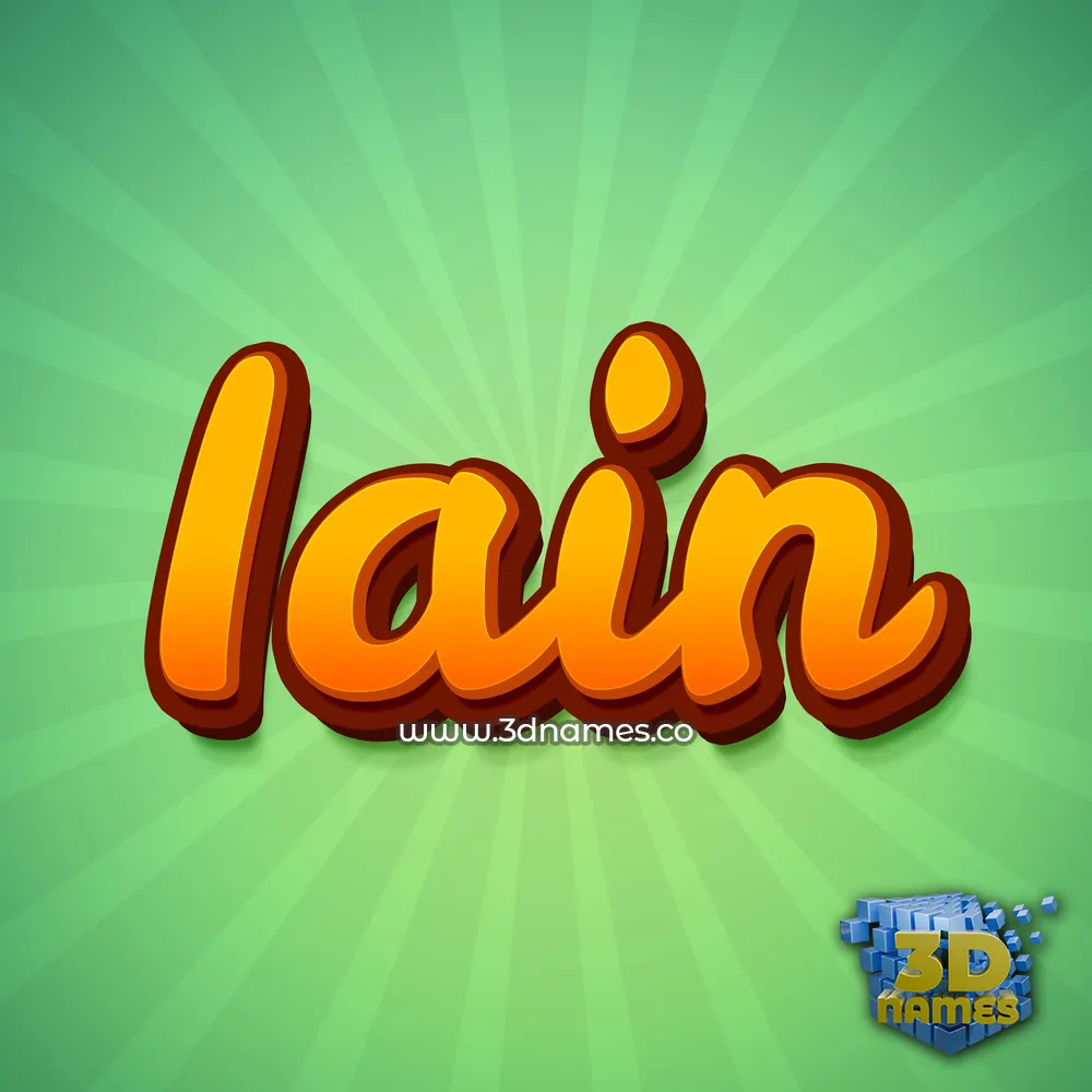 iain in Green Rays style - 3D name wallpaper
