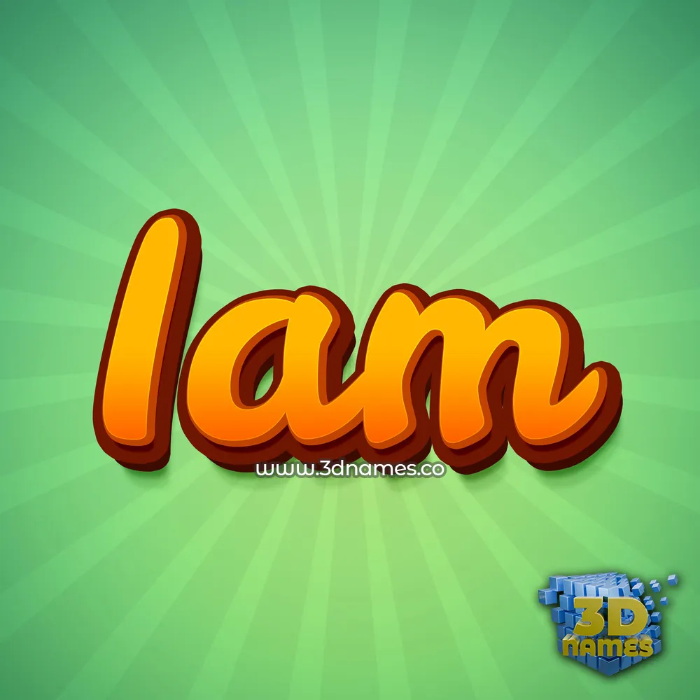 iam in Green Rays style - 3D name wallpaper