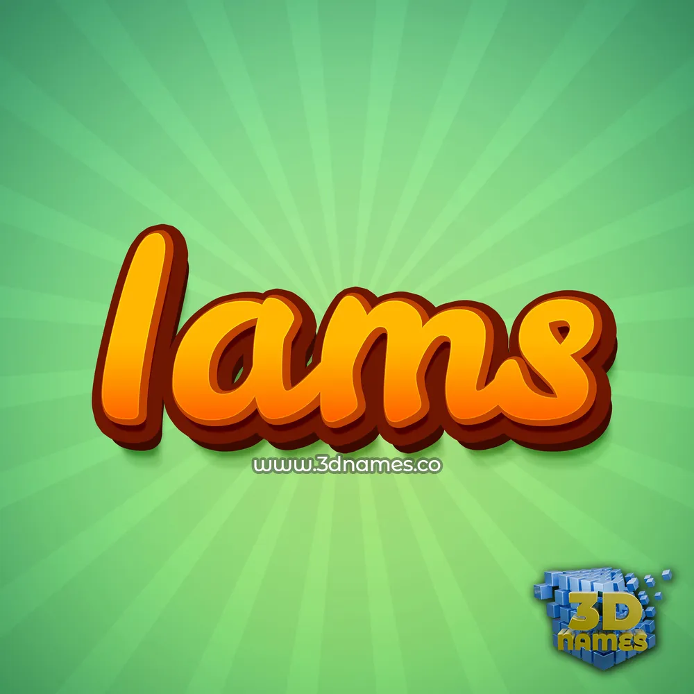 iams in Green Rays style - 3D name wallpaper