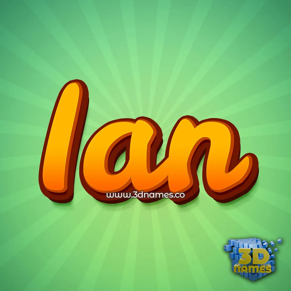 ian in Green Rays style - 3D name wallpaper