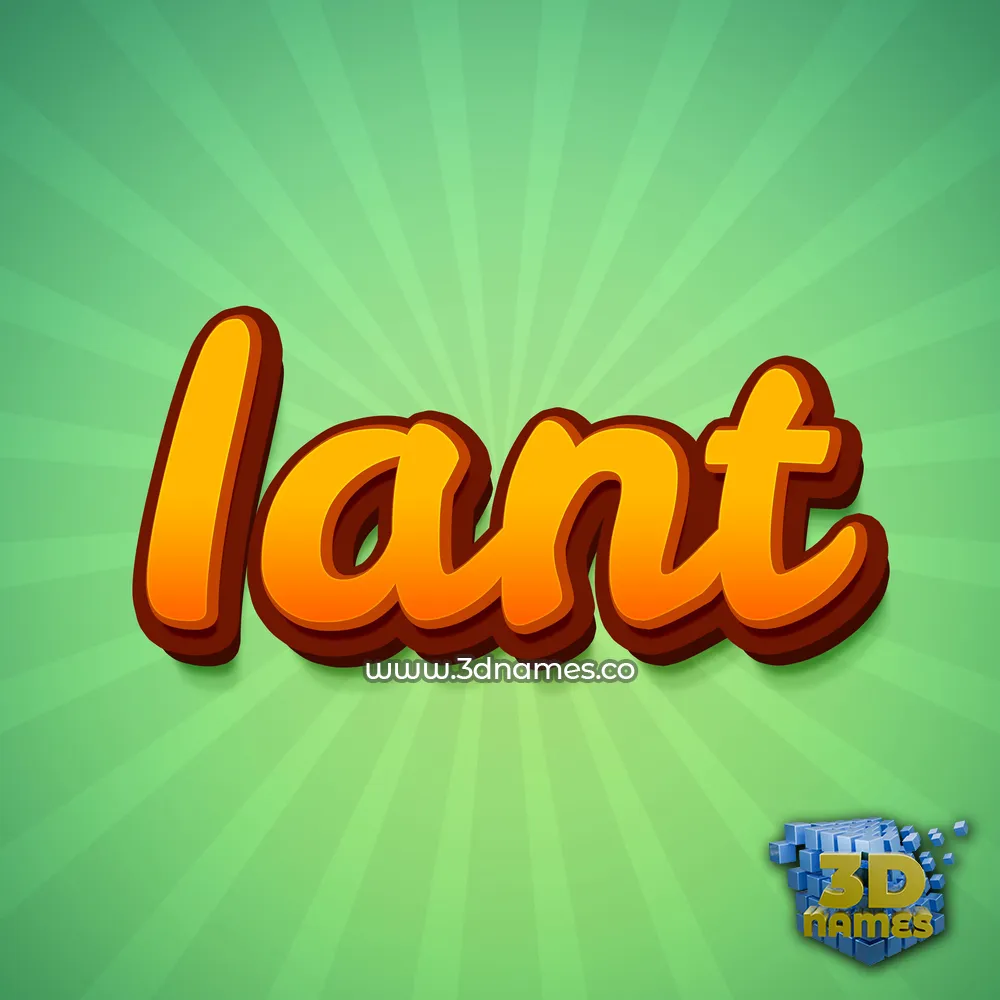 iant in Green Rays style - 3D name wallpaper