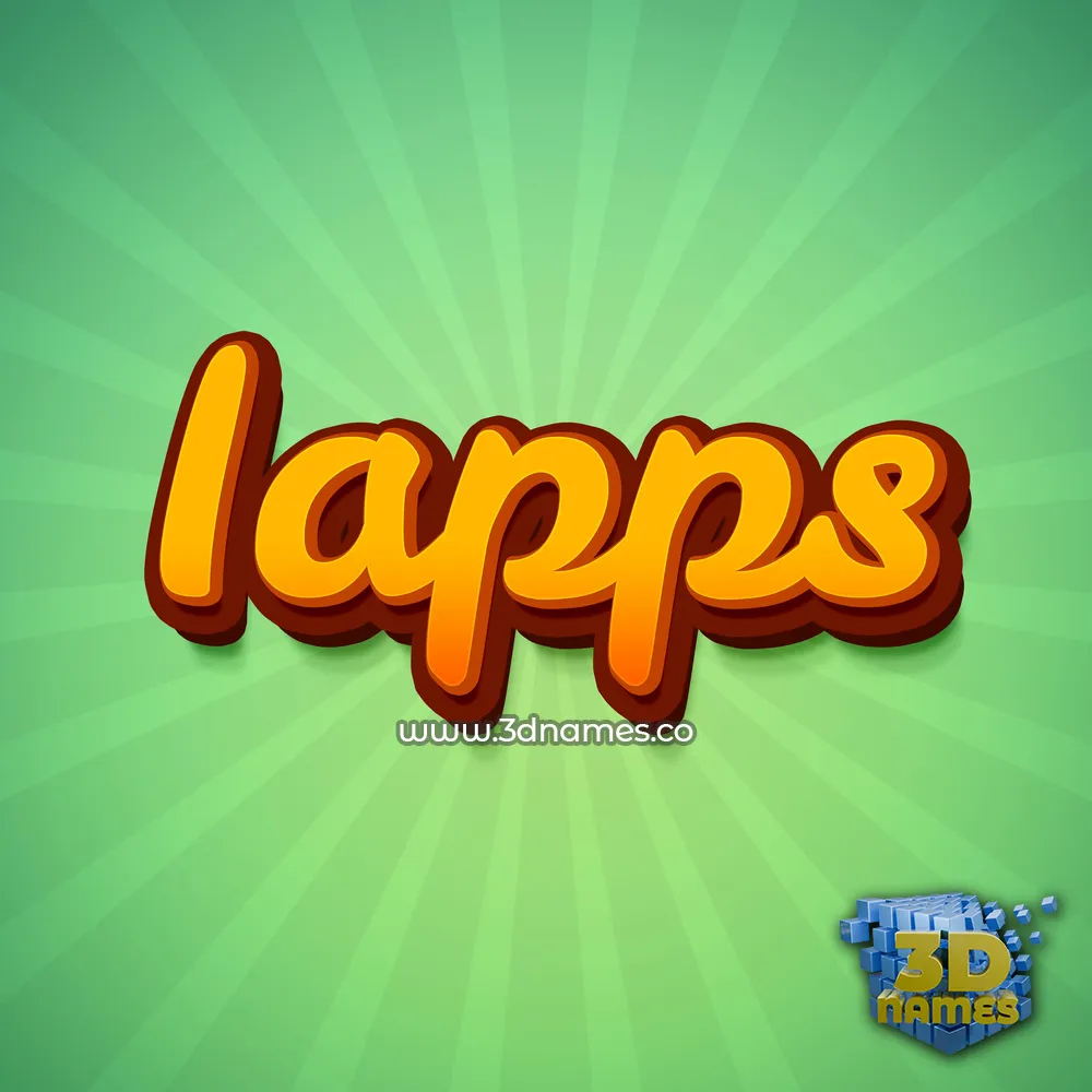 iapps in Green Rays style - 3D name wallpaper