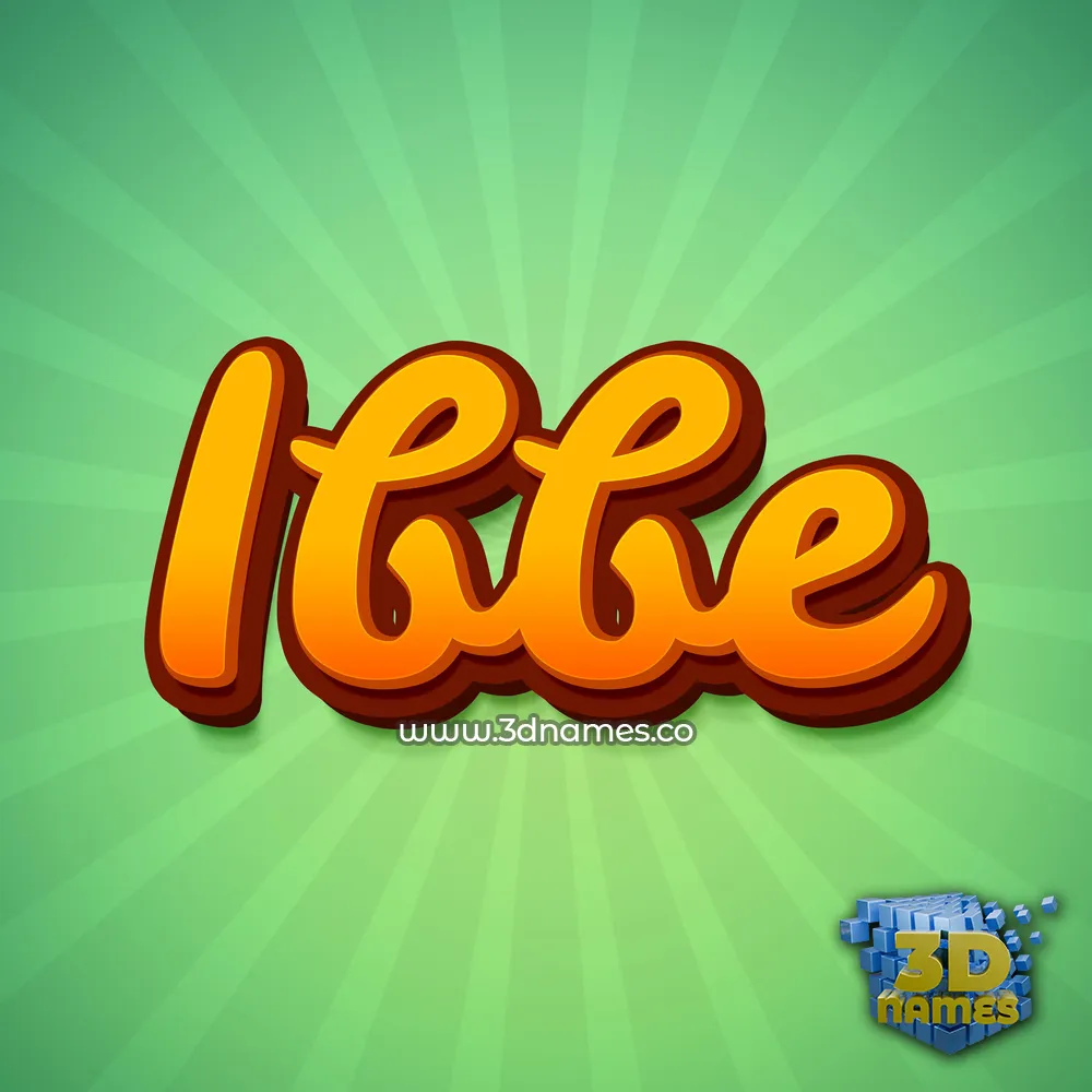 ibbe in Green Rays style - 3D name wallpaper